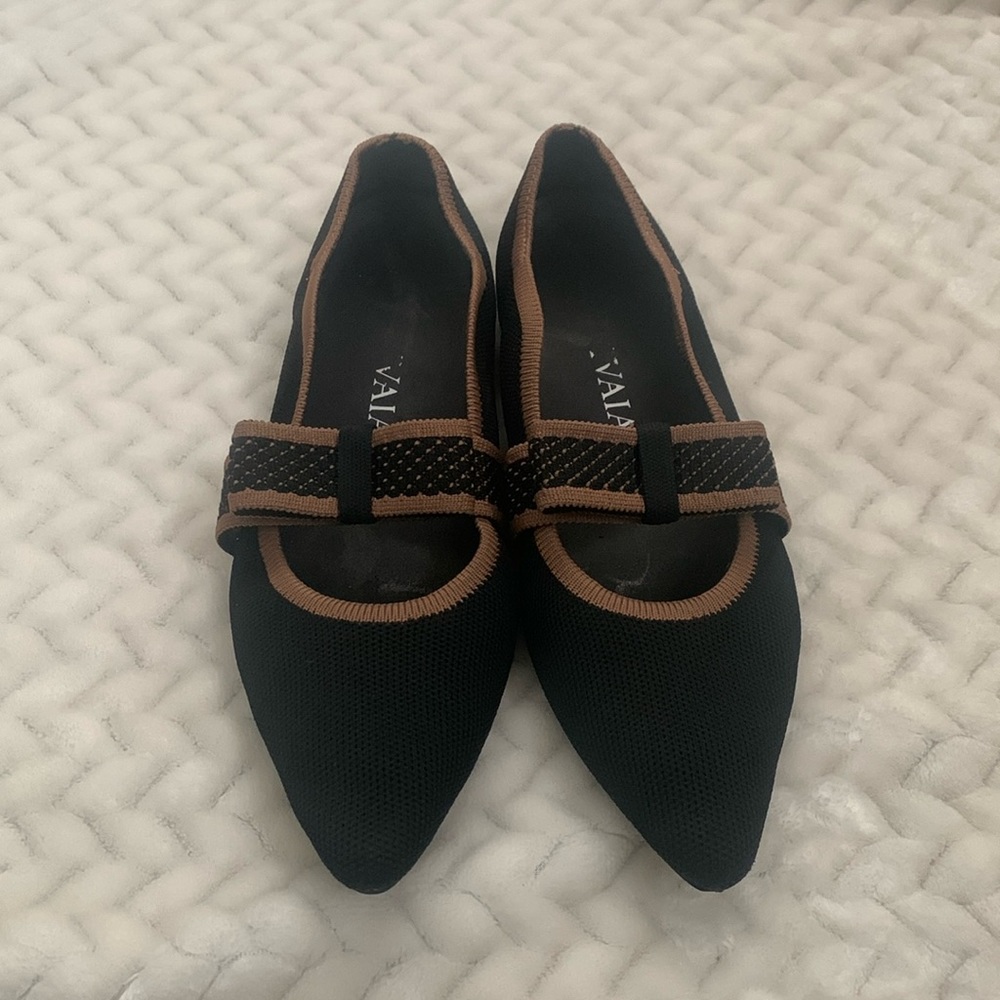 Black and brown, bow Vivaia pointed Mary Jane’s